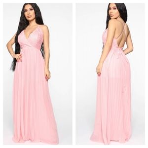 NWT Pleated Maxi Dress - Blush